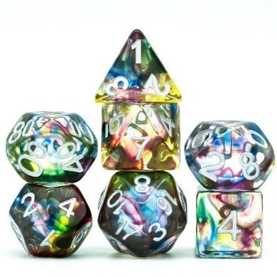 Foam Brain 7ct Polyhedral Dice Set Northern Lights Dice Foam Brain Games