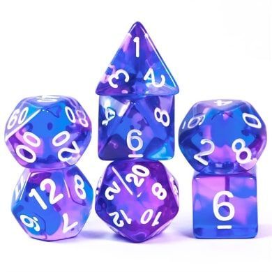 Foam Brain 7ct Polyhedral Dice Set Crystal Dream Dice Foam Brain Games