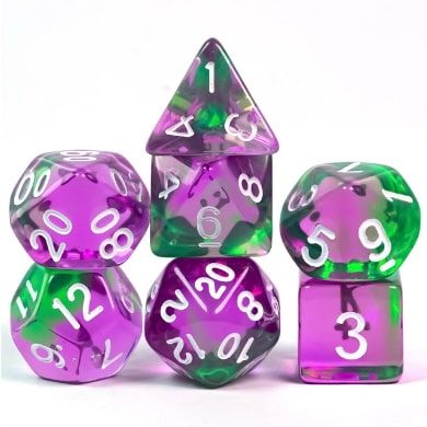 Foam Brain 7ct Polyhedral Dice Set Grapes on Vine Dice Foam Brain Games