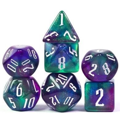 Foam Brain 7ct Polyhedral Dice Set Magician Twilight Dice Foam Brain Games