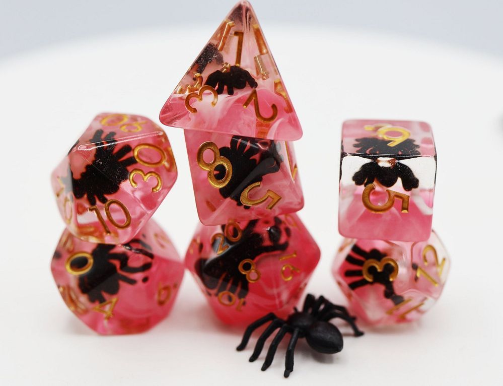 Foam Brain 7ct Polyhedral Dice Set Terror Spider Dice Foam Brain Games