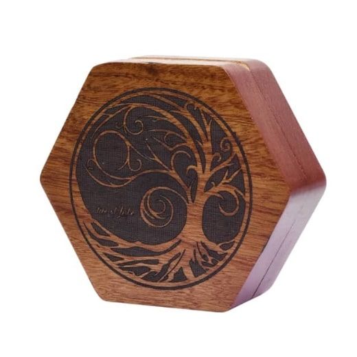 Foam Brain Tree of Life Wood Dice Box  Foam Brain Games   