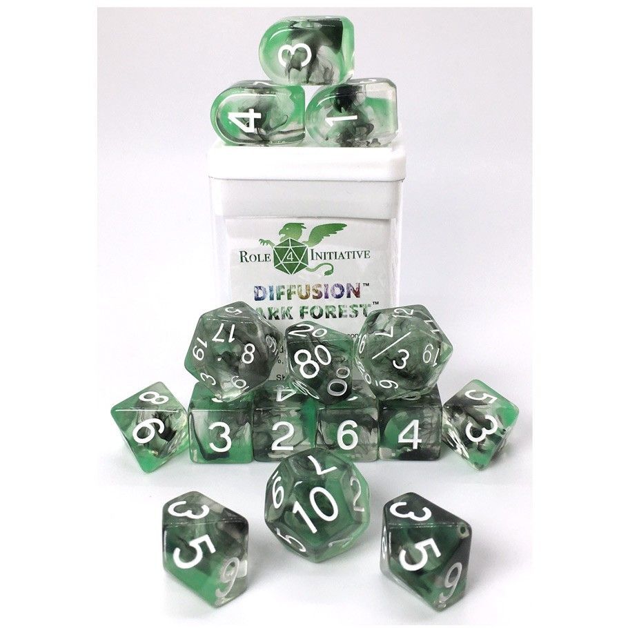 Role4Initiative 15ct Polyhedral Dice Set - Dark Forest Dice Role 4 Initiative