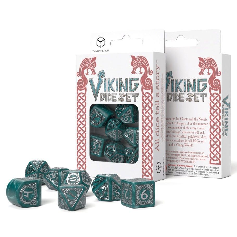 Q-Workshop 7ct Polyhedral Dice Set Viking Niflheim Dice Q Workshop   