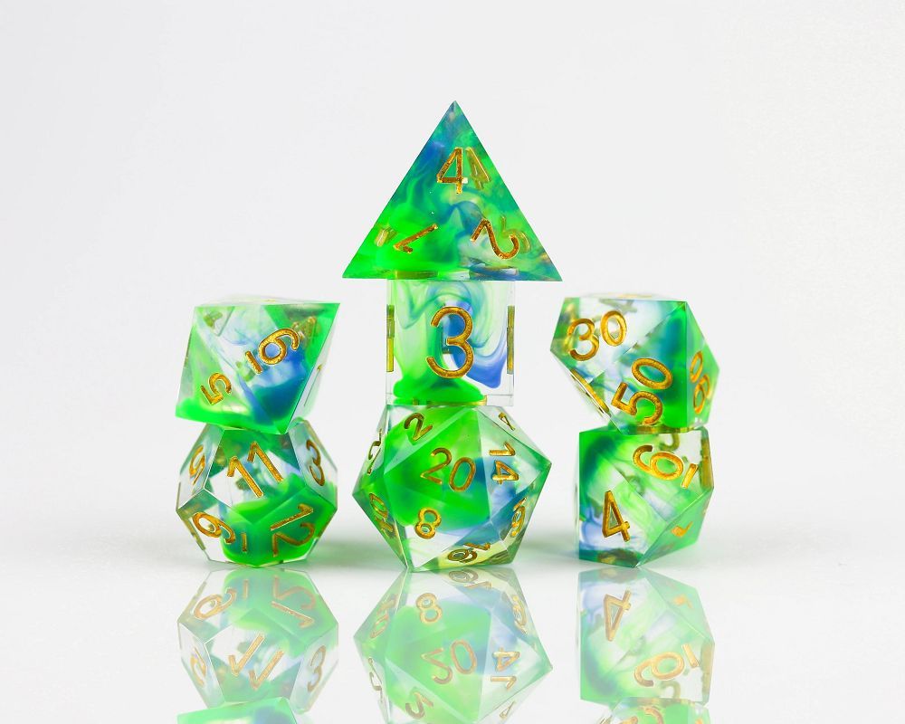 Sirius Dice 7ct Sharp Edge Polyhedral Dice Set Cyprus Dice Sirius Dice   