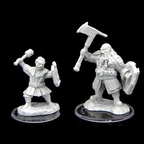 Critical Role Unpainted Miniatures Kymal Militia Brawler & Jorenn Militia Axeman (90467)  WizKids   