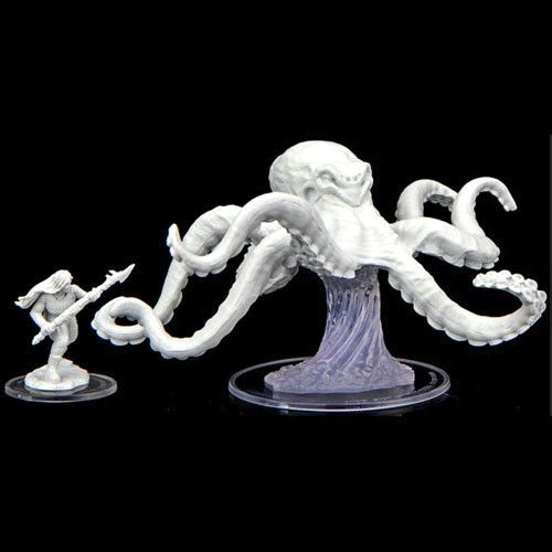Critical Role Unpainted Miniatures Ashari Waverider & Octopus (90477)  WizKids   