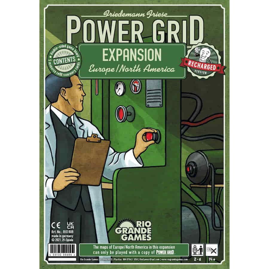Power Grid Recharged Europe/North America Expansion Board Games Rio Grande Games