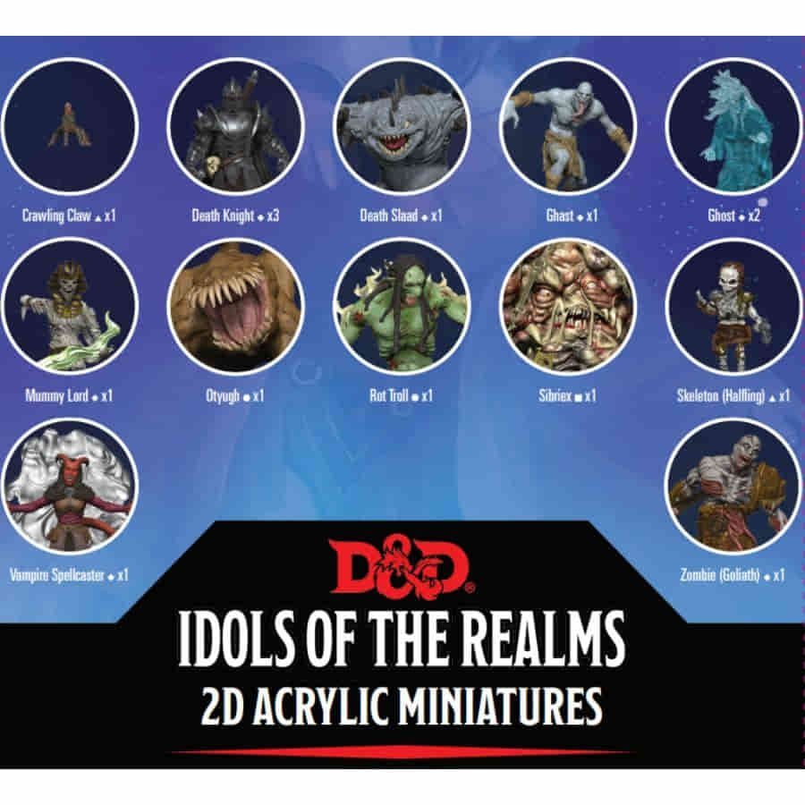 D&D Idols of the Realms 2D Acrylic Miniatures Boneyard Set 1 (94510) Miniatures WizKids