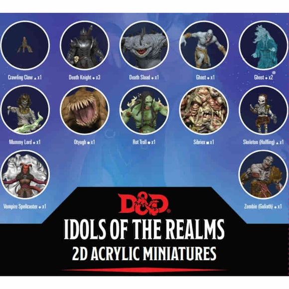 D&D Idols of the Realms 2D Acrylic Miniatures Boneyard Set 1 (94510)  WizKids   