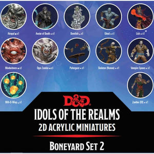D&D Idols of the Realms 2D Acrylic Miniatures Boneyard Set 2 (94511)  WizKids   
