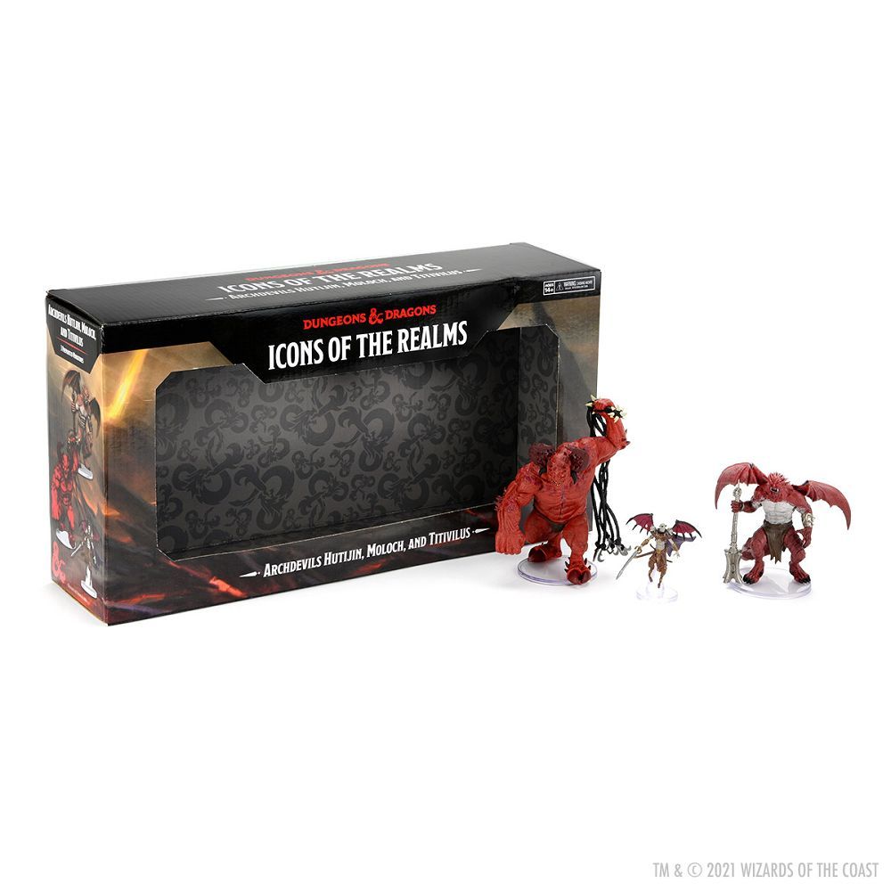 D&D Icons of the Realms Archdevils Hutijin, Moloch, and Titivilus (96141) Miniatures WizKids