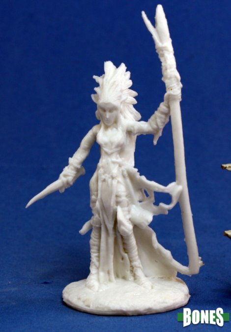 Reaper Miniatures Bones Liela, Dark Elf Wizard (77121) Home page Reaper Miniatures   