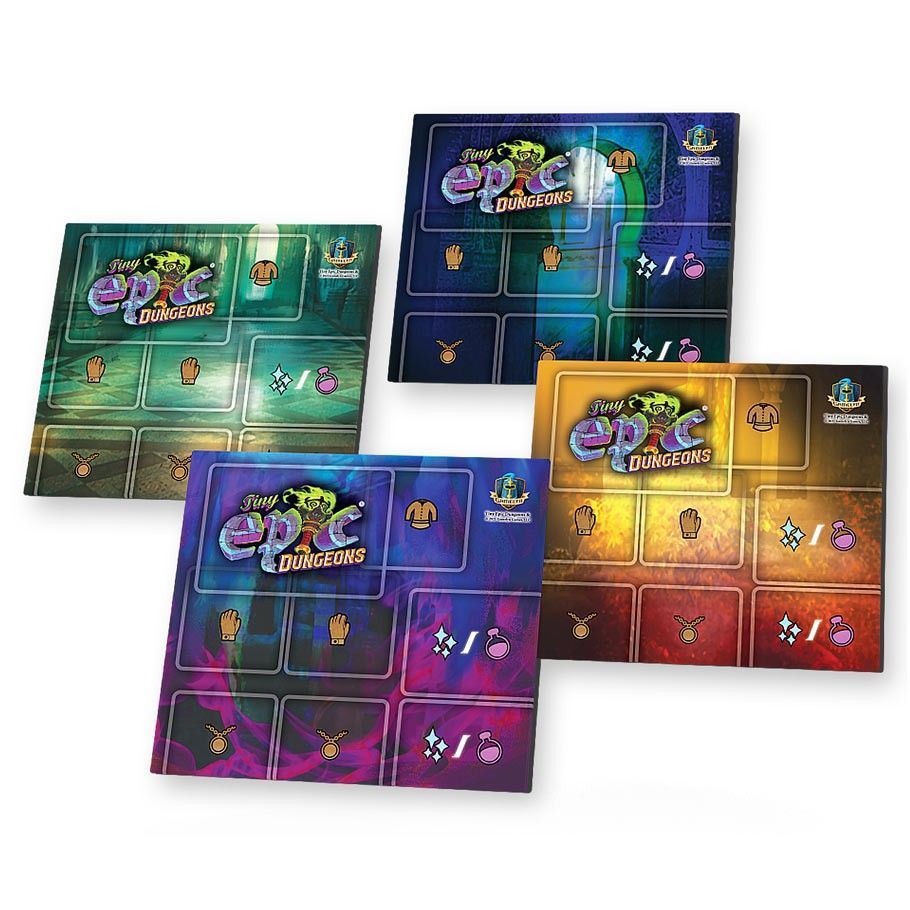 Tiny Epic Dungeons Player Mats 4pk Supplies Gamelyn Games