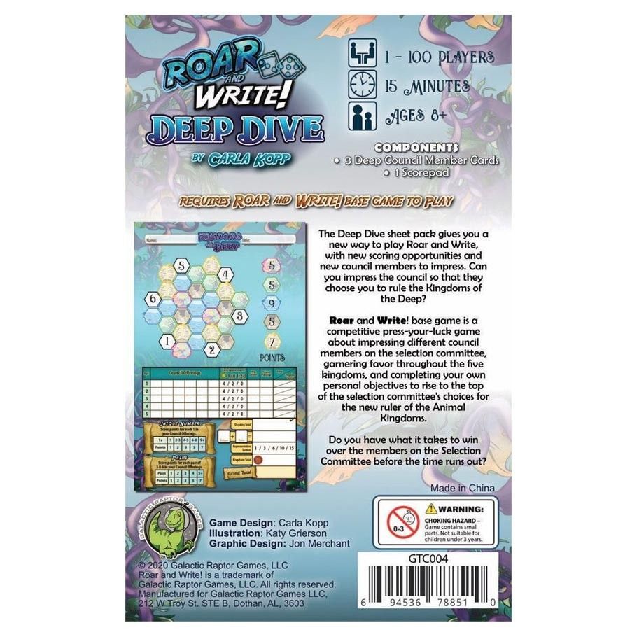 Roar and Write: Deep Dive Board Games Other