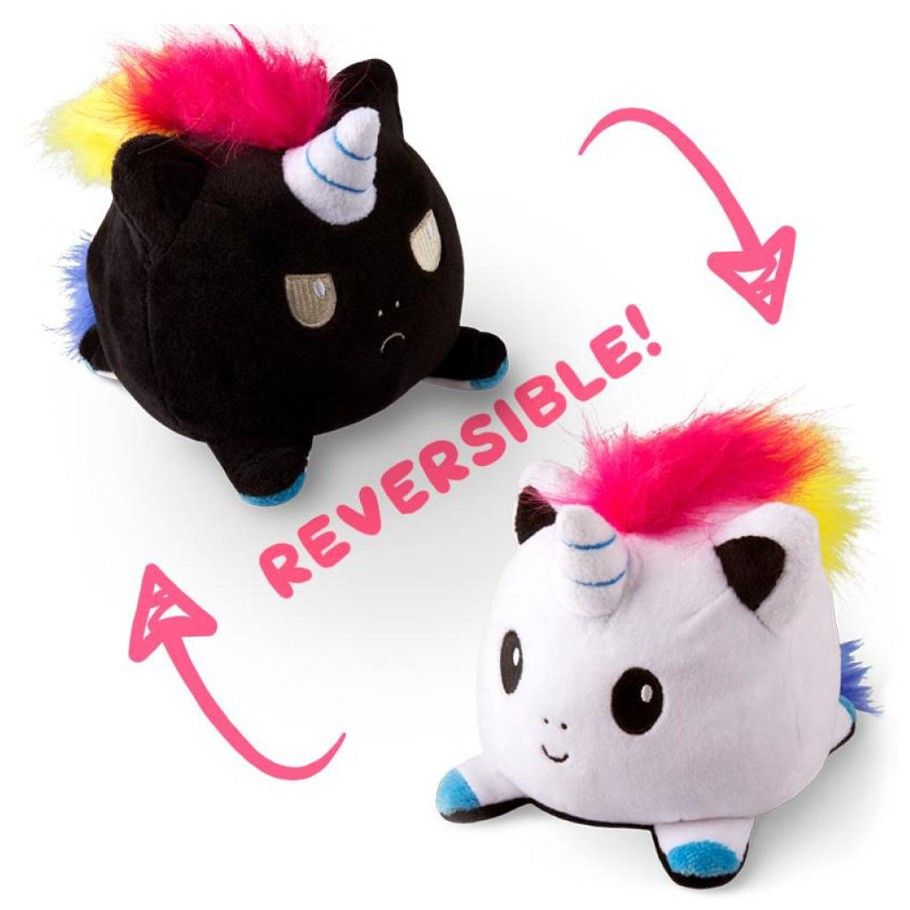 Reversible White & Black Unicorn Plush Plushes TeeTurtle   