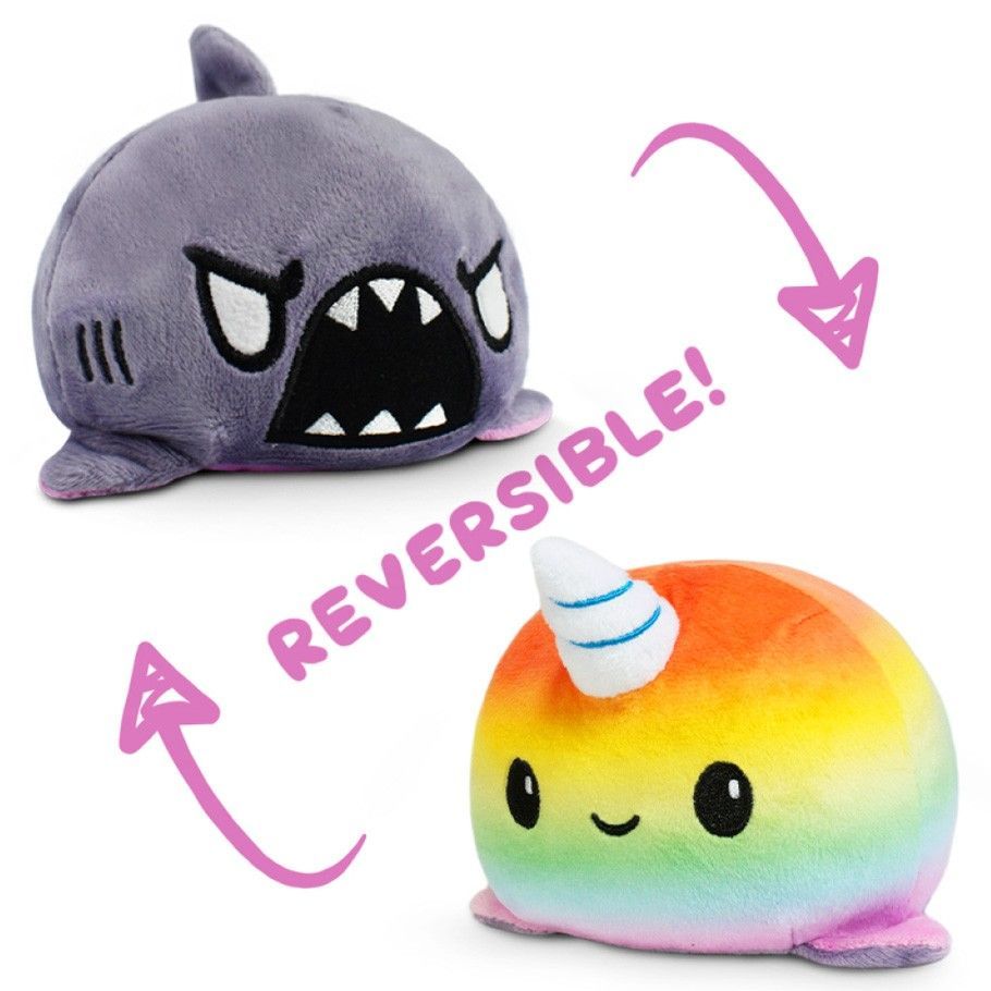 Reversible Narwhal Shark Plush Plushes TeeTurtle   