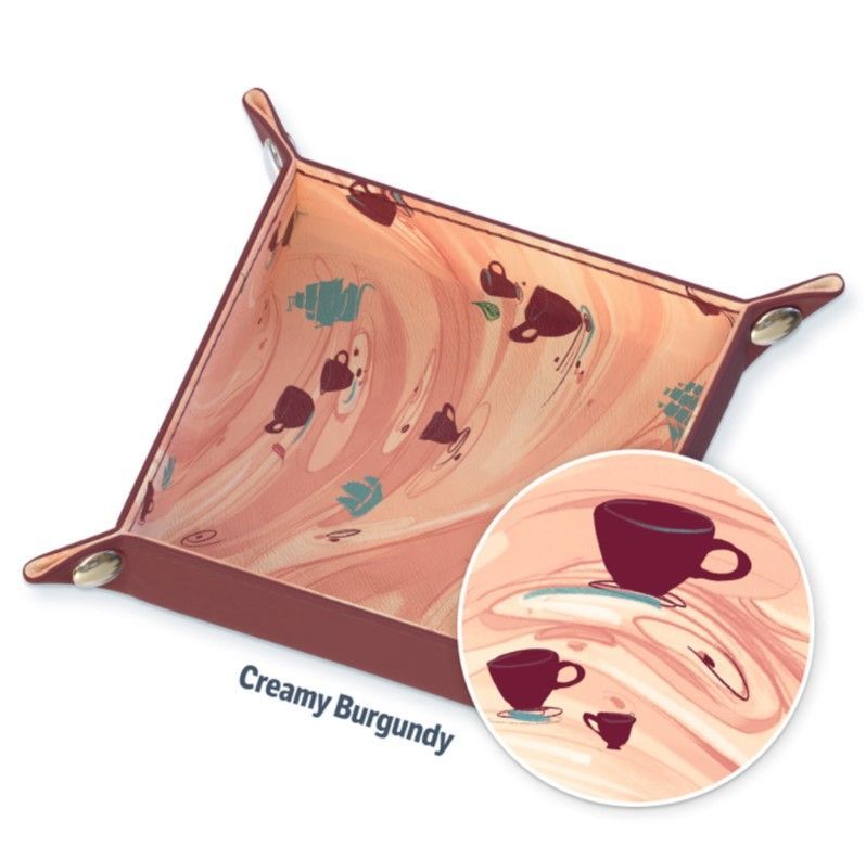 Chai Dice Tray Creamy Burgundy  Roxley Games   
