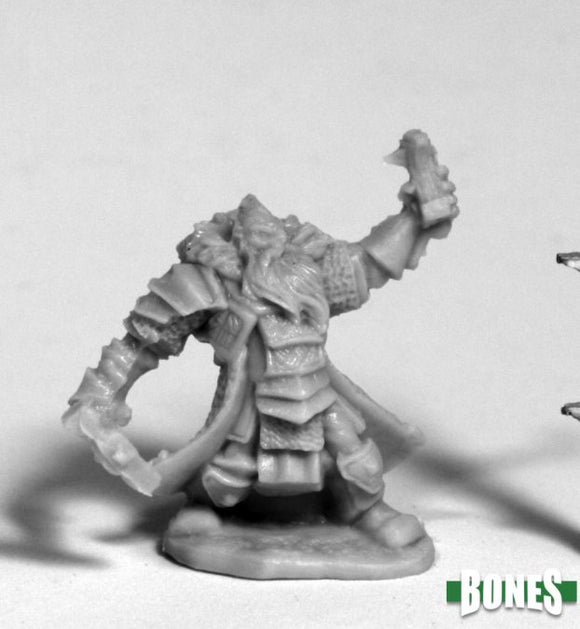 Reaper Miniatures Bones Thain Grimthorn, Dwarf Cleric (77213) Home page Reaper Miniatures   