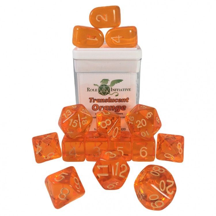 15-set Translucent Orange Dice Role 4 Initiative