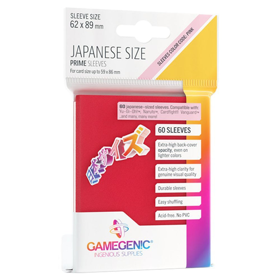 Gamegenic PRIME Japanese Sized Sleeves 60ct Red Supplies Gamegenic   