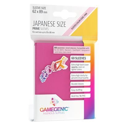 Gamegenic PRIME Japanese Sized Sleeves 60ct Pink Supplies Gamegenic   