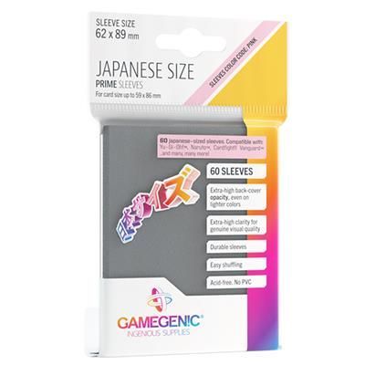 Gamegenic PRIME Japanese Sized Sleeves 60ct Dark Gray Supplies Gamegenic   