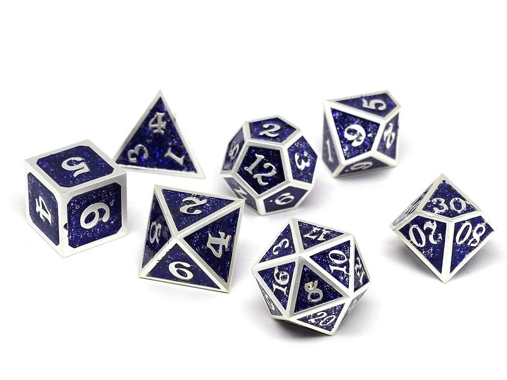 7ct Heroic Metal Purple/Silver Dice Easy Roller Dice