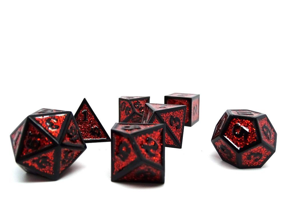 7ct Heroic Metal Red/Black Dice Easy Roller Dice