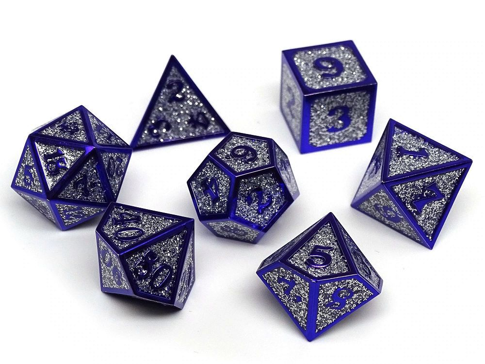 7ct Heroic Metal Silver/Purple Dice Easy Roller Dice