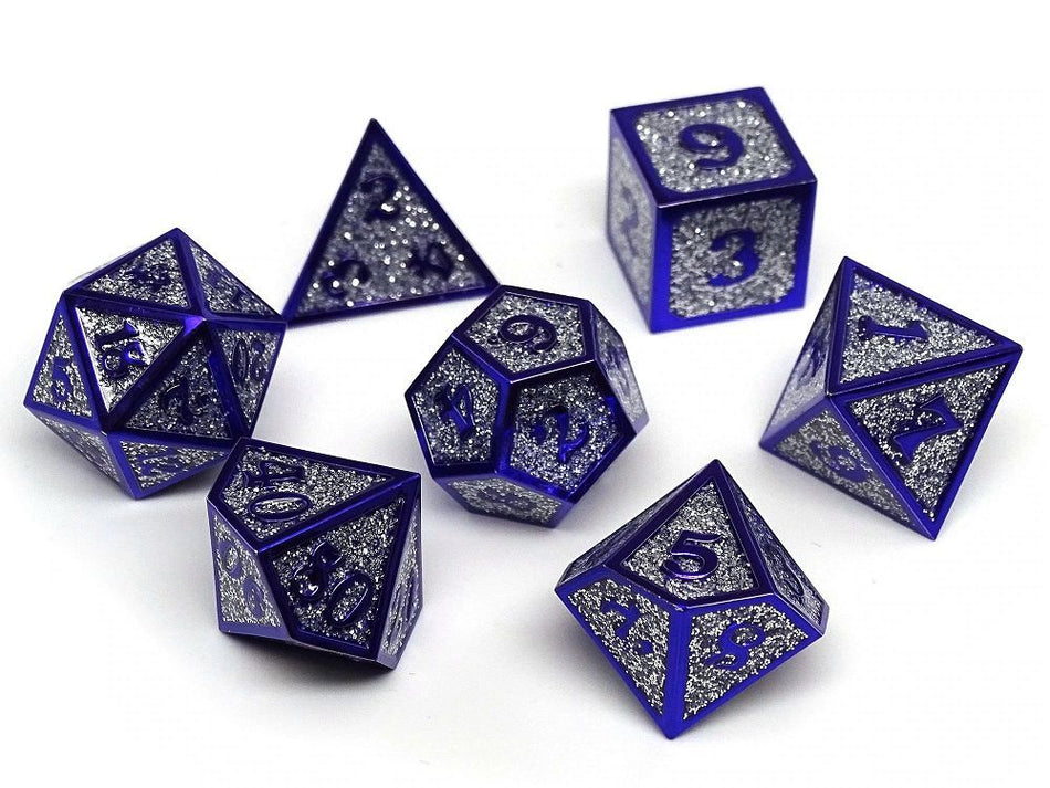 7ct Heroic Metal Silver/Purple Dice Easy Roller Dice