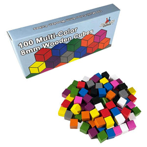 100ct 8mm Multi-Color Wood Cubes  Common Ground Games   
