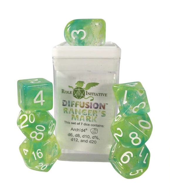 Role4Initiative 7ct Polyhedral Dice Set w/ Arch'd d4 - Ranger's Mark  Role 4 Initiative   