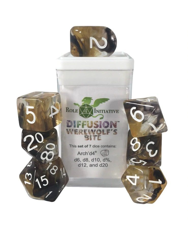 Role4Initiative 7ct Polyhedral Dice Set w/ Arch'd d4 - Werewolf's Bite Dice Role 4 Initiative