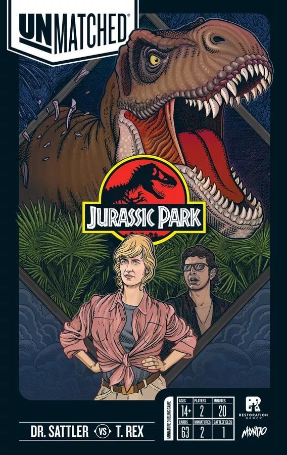 Unmatched Jurassic Park: Dr. Sattler vs T-Rex Board Games Restoration Games   