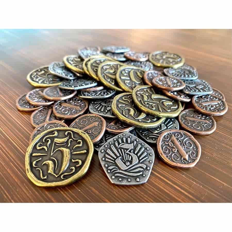 Libertalia Metal Doubloons 54ct Supplies Stonemaier Games   