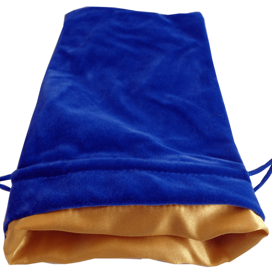 Metallic Dice Games Small Blue/Gold Velvet Dice Bag Dice FanRoll by Metallic Dice Games