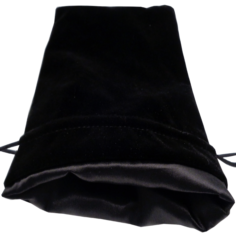 Metallic Dice Games Large Black/Black Velvet Dice Bag Supplies FanRoll by Metallic Dice Games