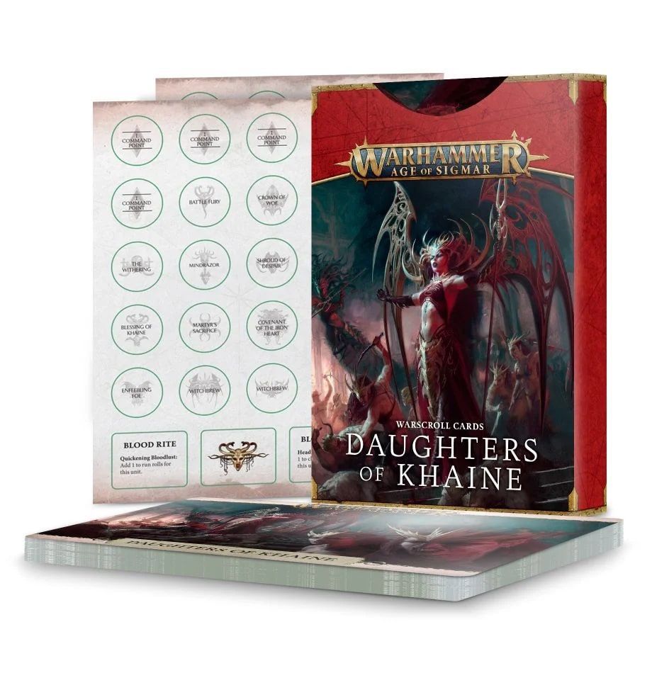 Age of Sigmar Daughters of Khaine Warscroll Cards Miniatures Games Workshop   