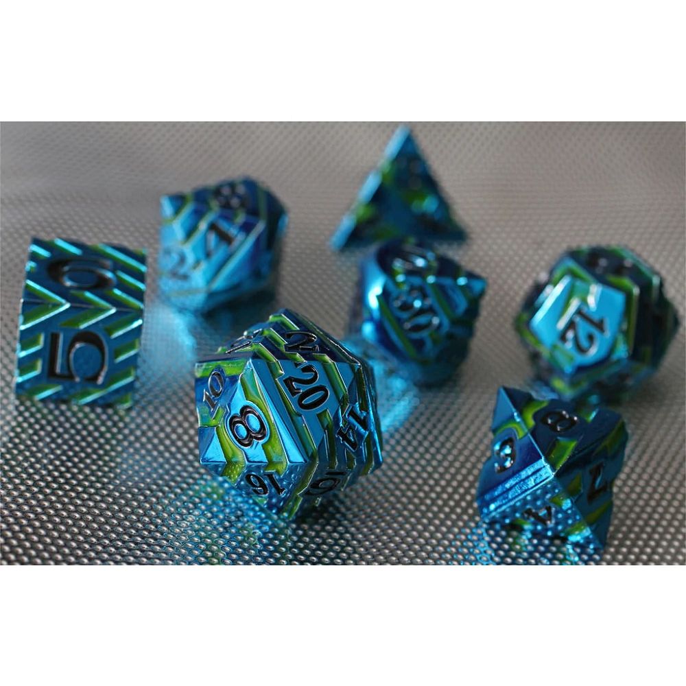 7ct Aqua Lore Metal Dice Dice Forged Dice Co