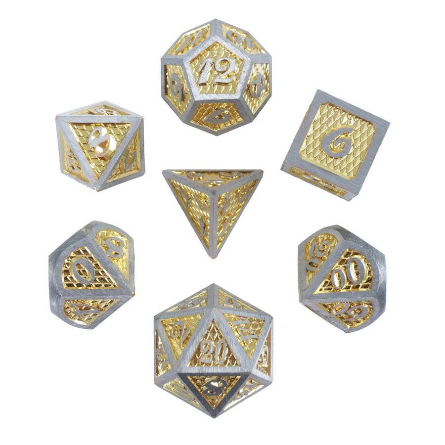 7ct Golden Drake Metal Dice Dice Forged Dice Co