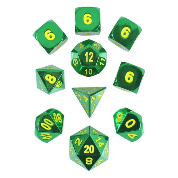 10ct Emerald Green Metal Dice Dice Forged Dice Co   