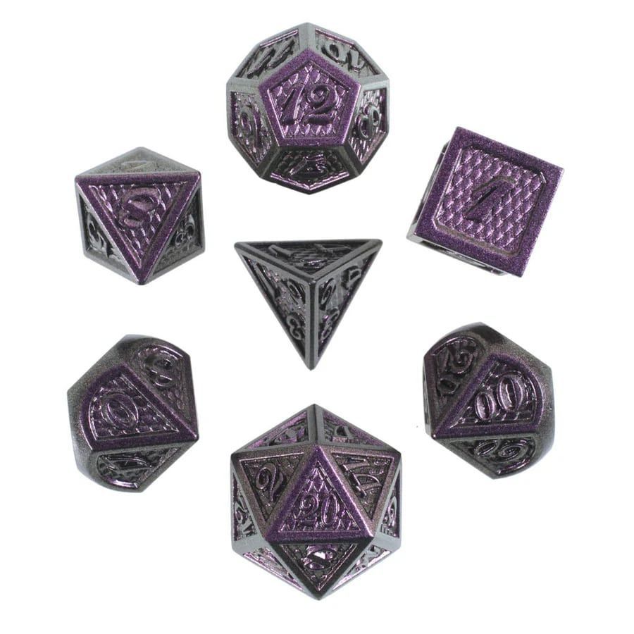 7ct Purple Poison Metal Dice Dice Forged Dice Co
