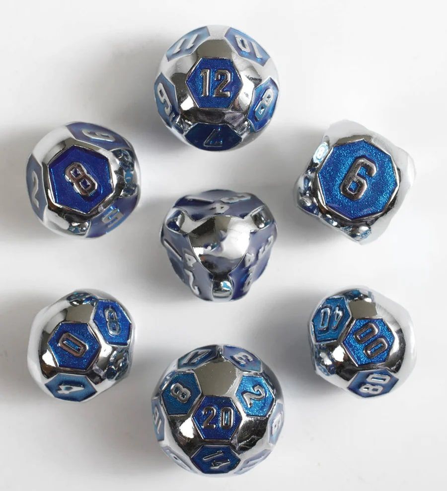 7ct Cyborg Blue Metal Dice Dice Forged Dice Co