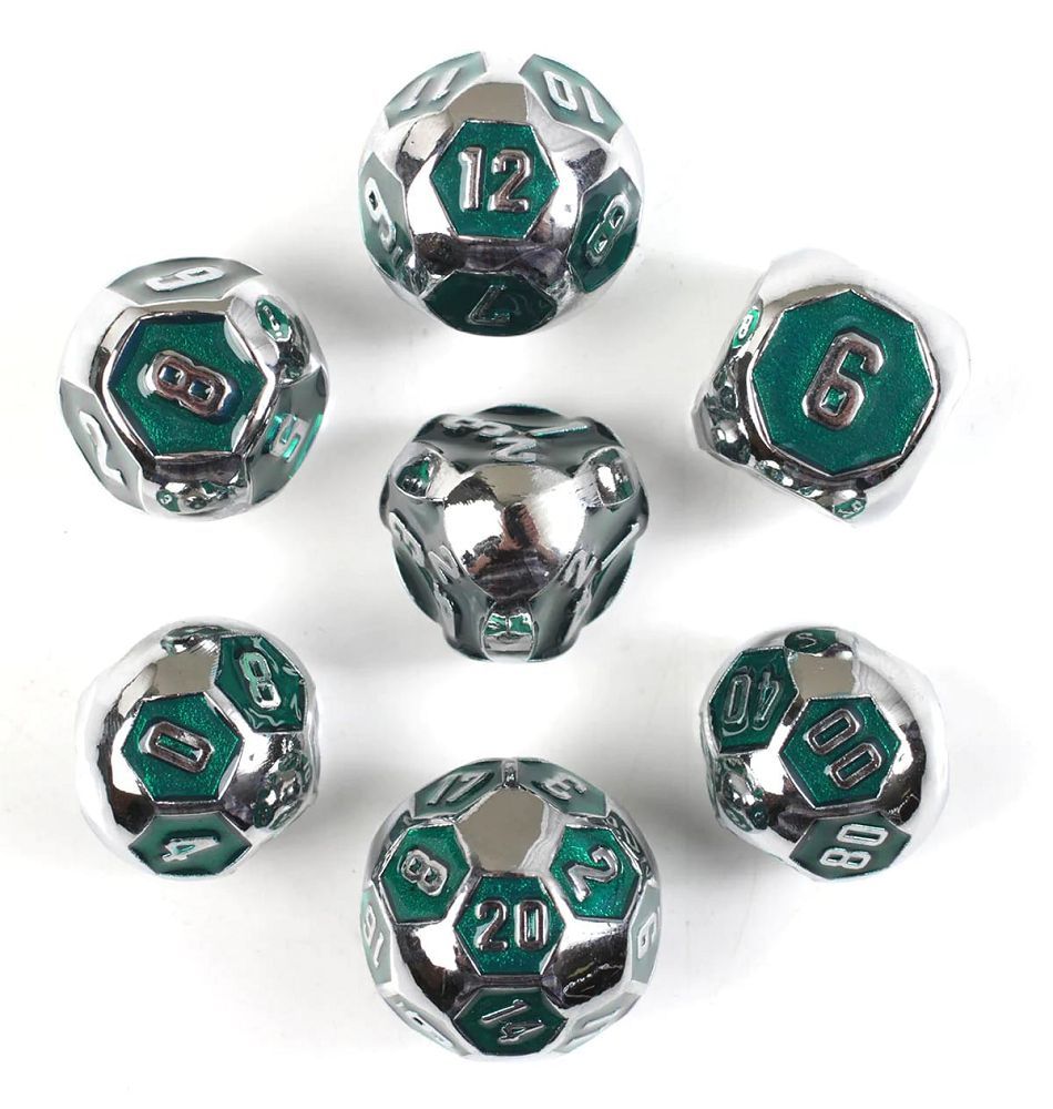 7ct Cyborg Green Metal Dice Dice Forged Dice Co