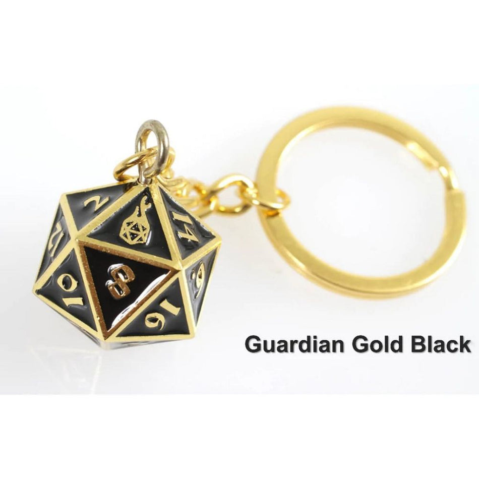 D20 Fob of Fate - Guardian Gold Blac Clothing & Accessories Forged Dice Co   