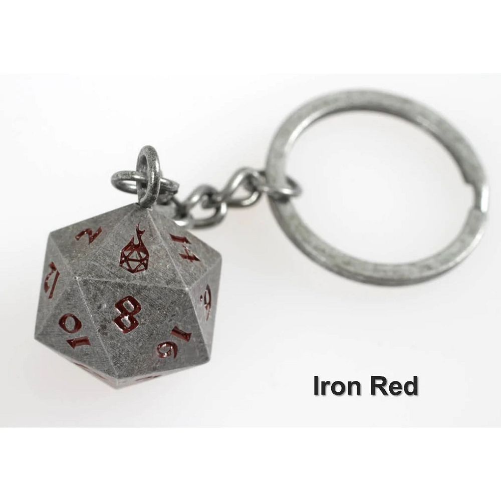 D20 Fob of Fate - Iron Red Clothing & Accessories Forged Dice Co   
