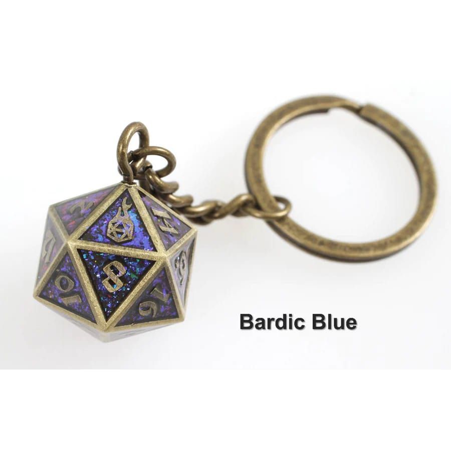 D20 Fob of Fate - Bardic Blue Clothing & Accessories Forged Dice Co   