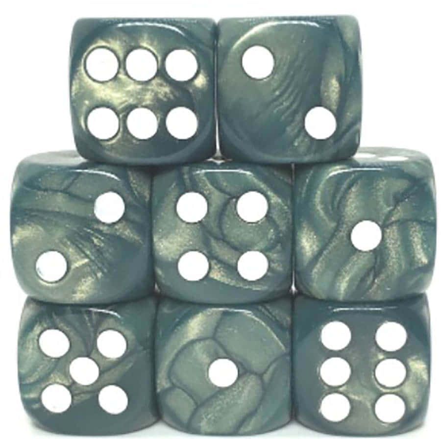 8-Set D6 Shimmer Sea Dragon Wht Dice Role 4 Initiative
