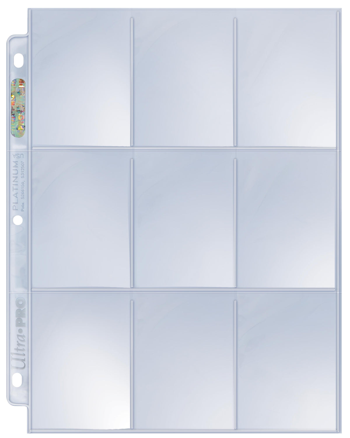Card Pages: 9-Pocket Platinum Top Loading Page for Standard Size Cards Supplies Ultra Pro   